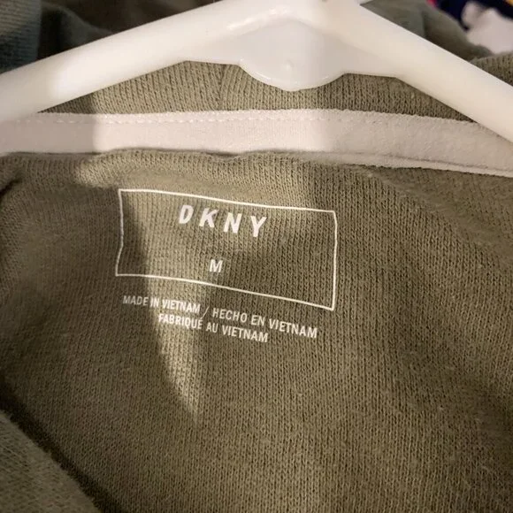 DKNY Olive green hoodie with zip side - Picture 4 of 11